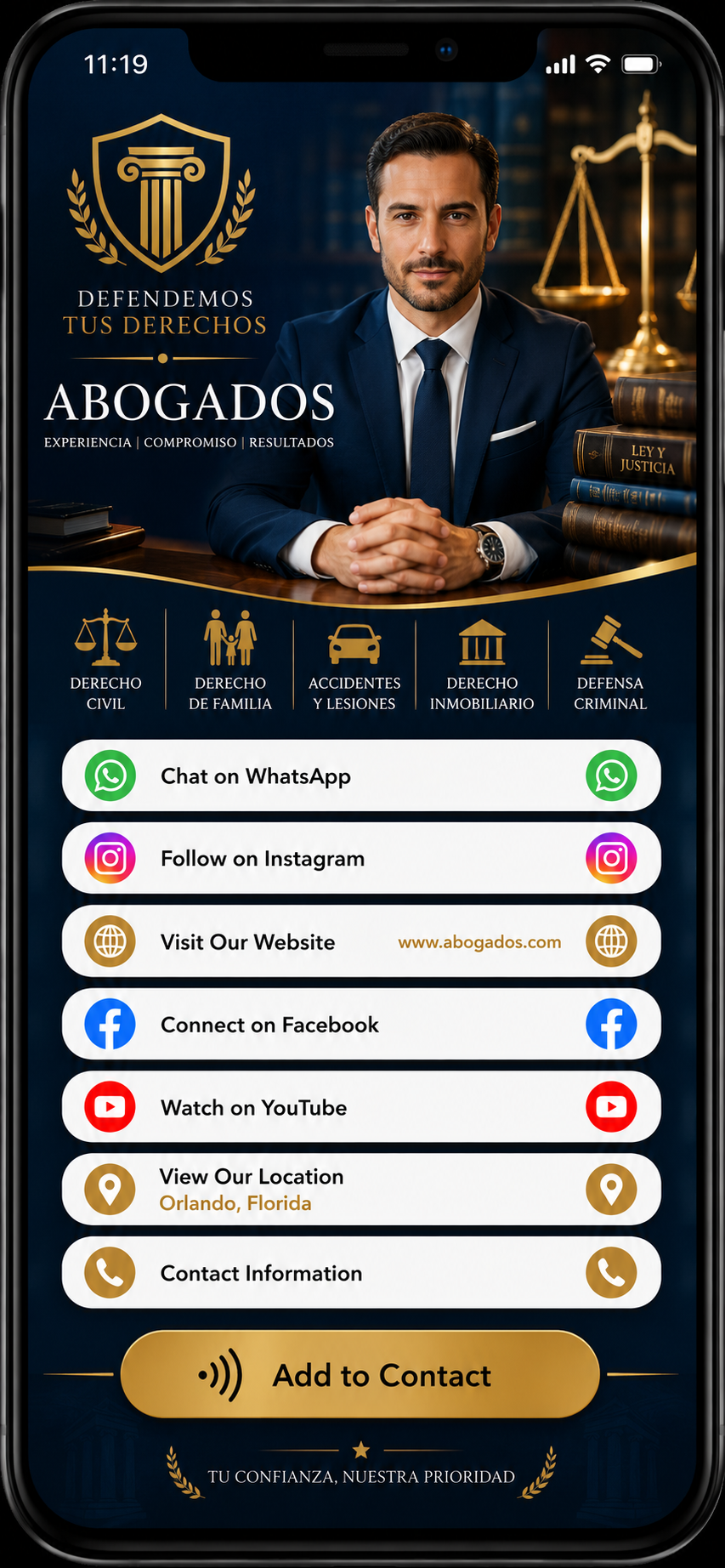 Tarjeta digital para abogados